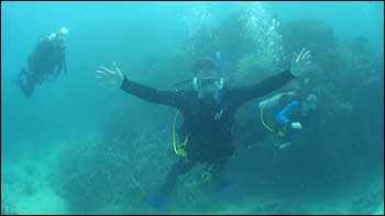Steve Dierker diving on the Great Barrier Reef