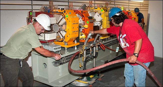 20,000-pound girder on air casters