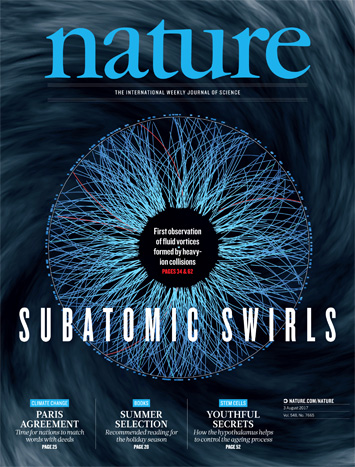 The STAR collaboration's findings featured in Nature Magazine