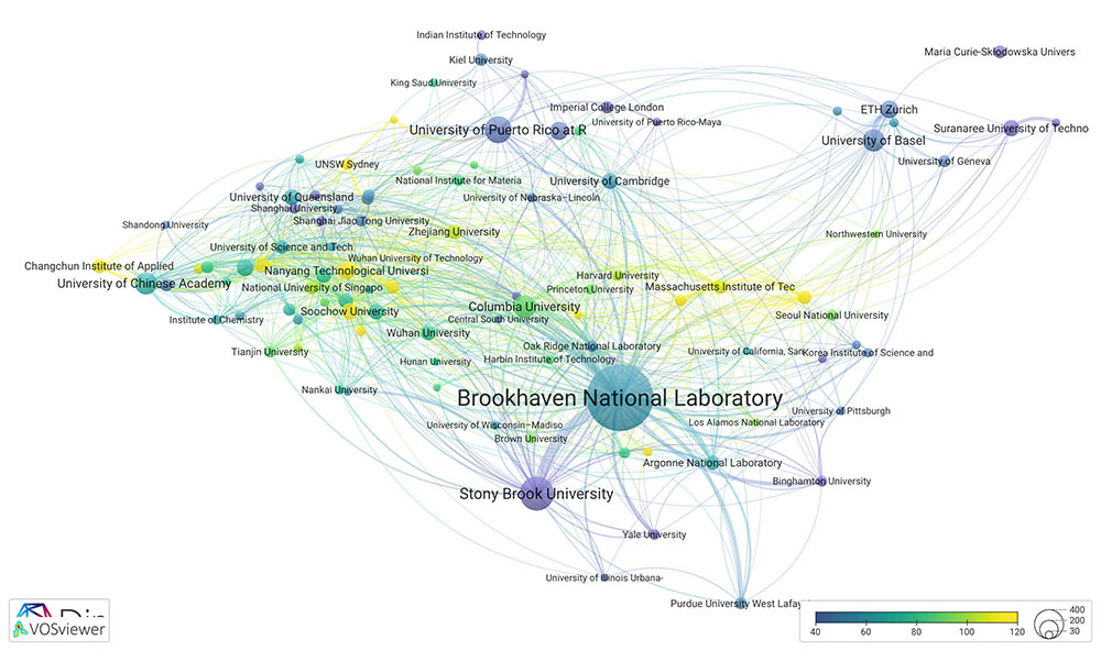 Graphical representation of Brookhaven's worldwide role in MSE research