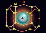 Argon atom trapped inside a 2-D zeolite cage