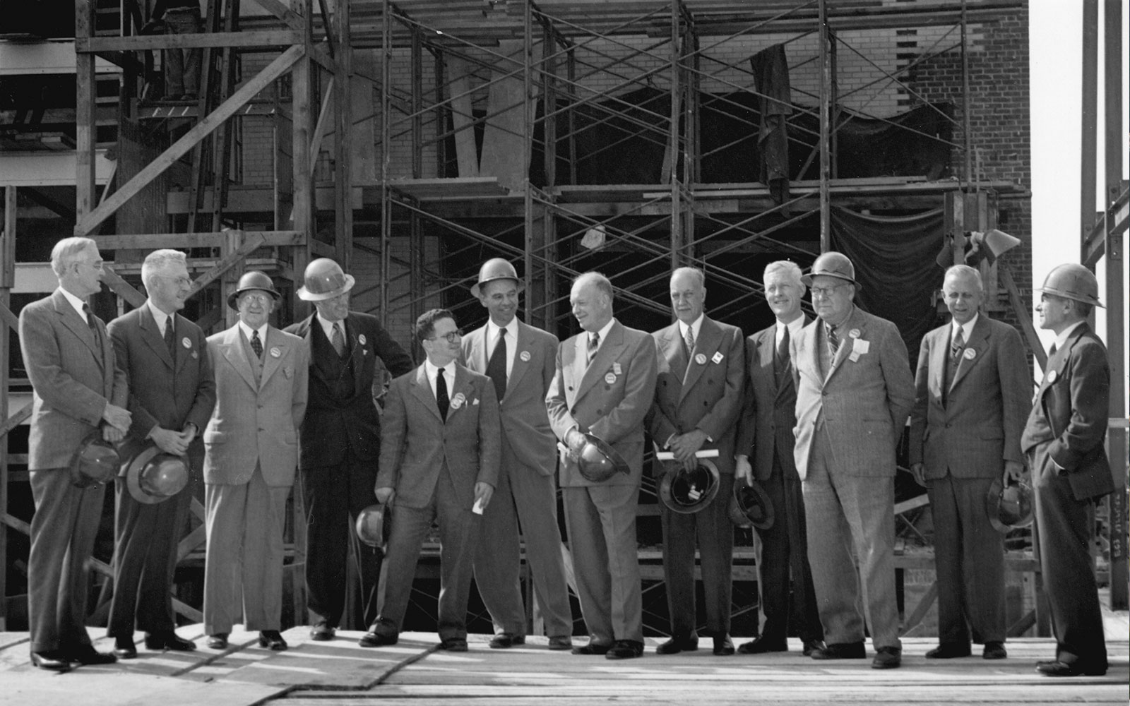 photo of men at reactor construction site