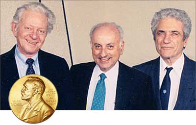 photo of Lederman, Schwartz, and Steinberger