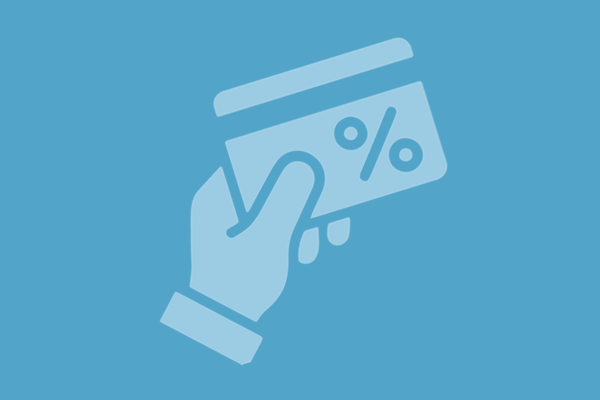illustration of hand holding discount card