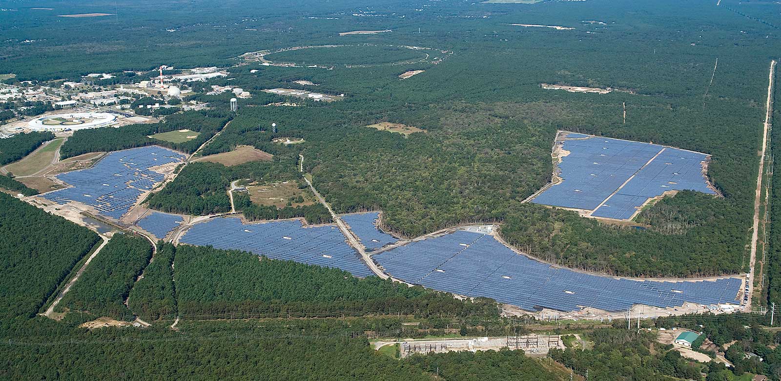 aerial photo of the Long Island Solar Farm