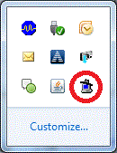 Icon is monitor with hat on it