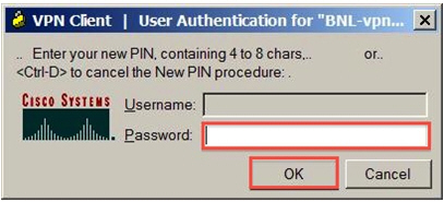 User Authentication Window