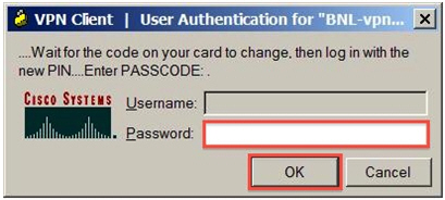 User Authentication Window