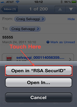 Open in RSA SecurID