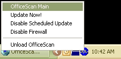OfficeScan menu