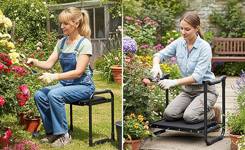 Ergonomic Foldable Gardening Stool and Tool Kit