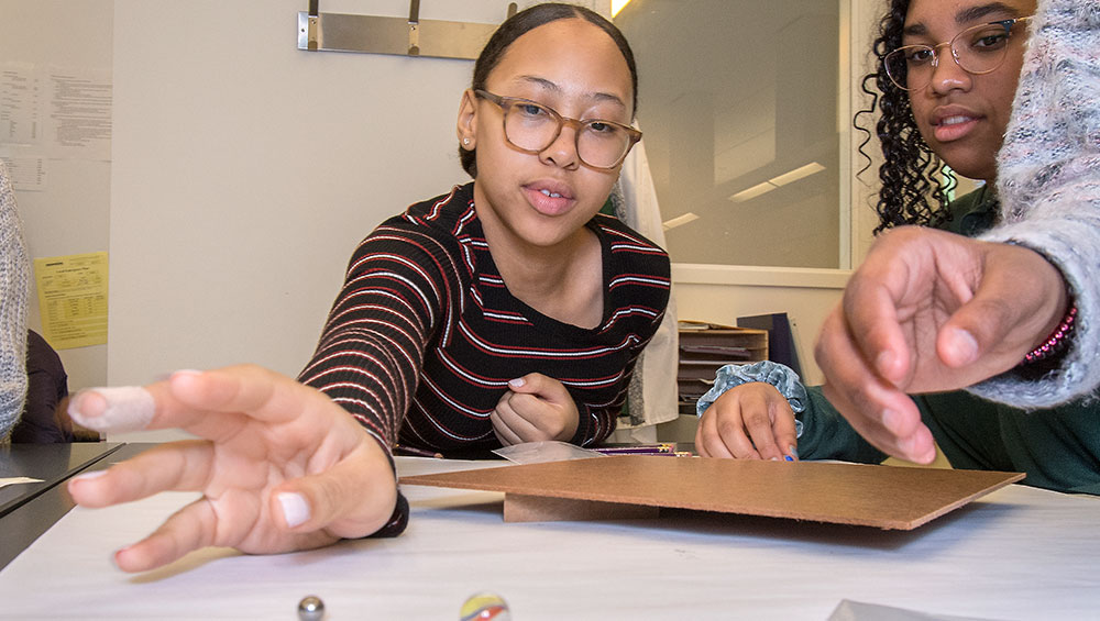 image of students engaged in lab activity