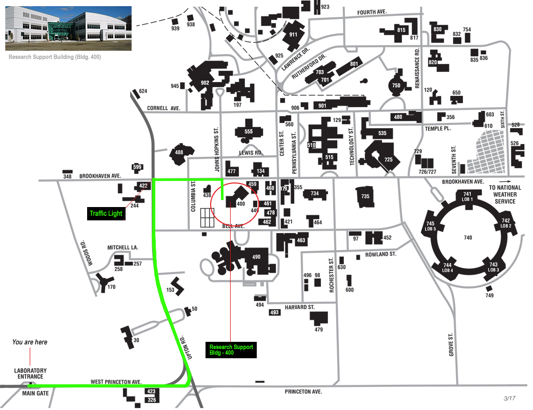 map with directions to Bldg. 400