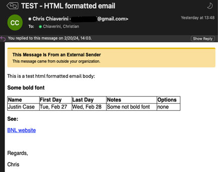 example email