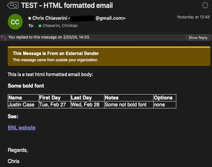 example email