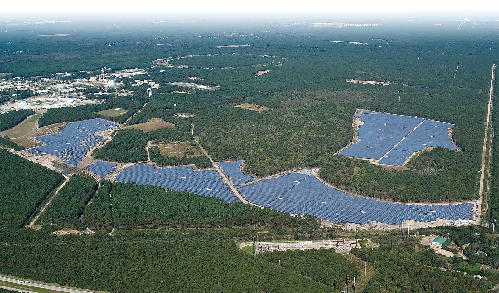 aerial view of Long Island Solar Farm (LISF)