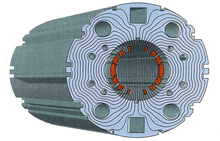 arc dipole coil and yoke