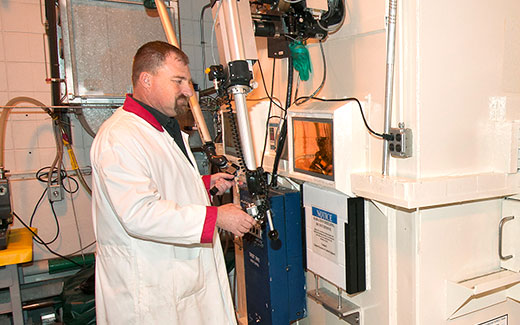 photo of a technician at the blip facility