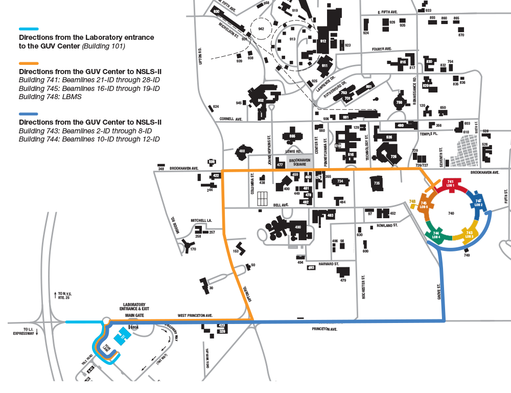 Directions from Science & User Support Center to NSLS-II User Office directions to user office
