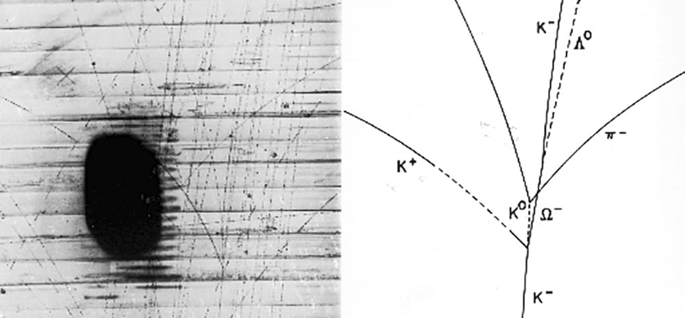 image of omega minus bubble chamber photo