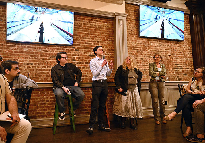 Daniel Marx answers a question from the crowd