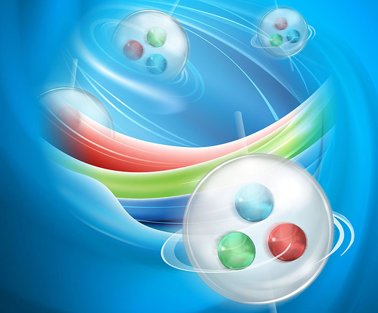 Artistic representation of swirly quark-gluon plasma spins