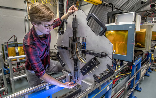 photo of technician in the NSRL facility