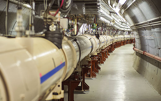 photo of magnets in the RHIC tunnel