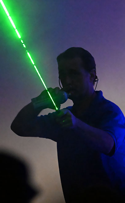 photo of a laser being demonstrated