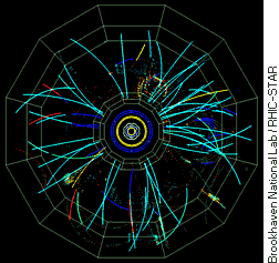 End view of collision between deuterons and gold ions