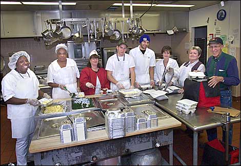 Photo of kitchen workers