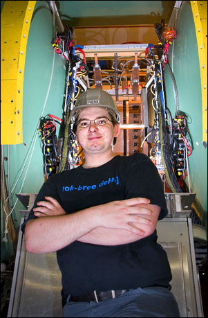 Photo of Chvala at the PHENIX detector