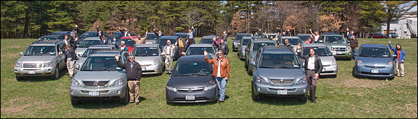 BNL hybrid car owners with their hybrid vehicles