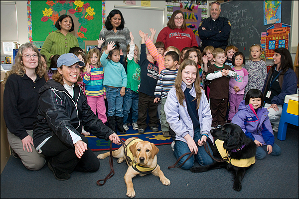Guide dogs visit Child Development Center and Little Red School House