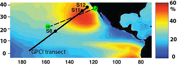 Horizon <em>Spirit</em>’s route from Los Angeles to Hawaii