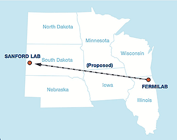 Map of LBNE experiment