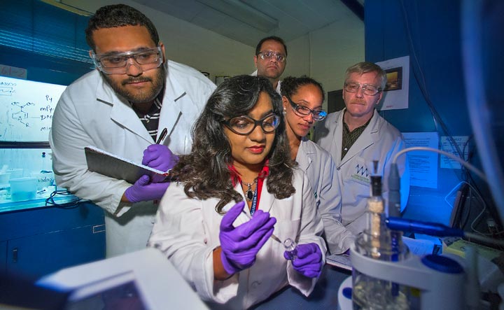 Sharon Lall-Ramnarine, James Wishart and students