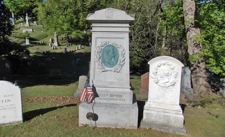 gravesite of Major General Emory Upton at Fort Hill Cemetery