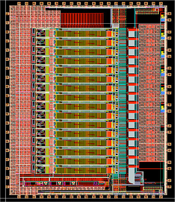 layout diagram of a cold microelectronics chip