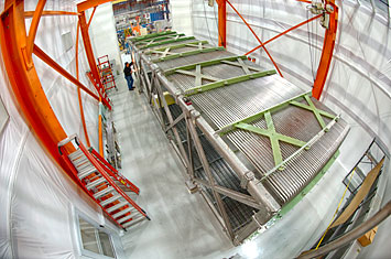 time projection chamber during assembly