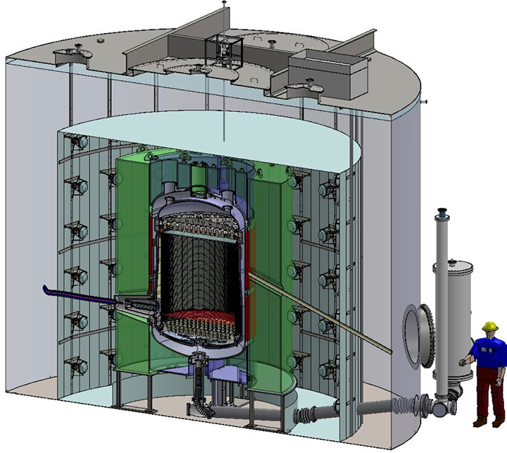 cutaway rendering of the LUX-ZEPLIN (LZ) detector