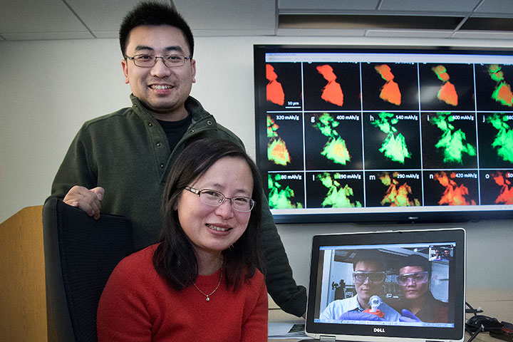 Jun Wang (sitting), Christopher Eng (standing), Jiajun Wang (left, laptop screen), and Liguang Wang