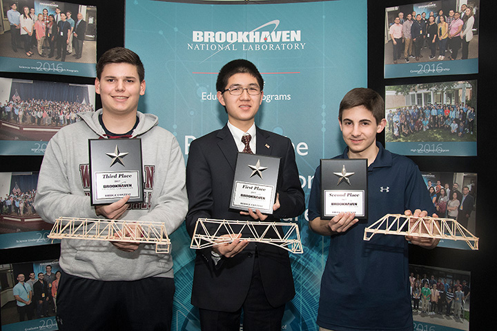 The winning students of the Brookhaven National Laboratory 2017 Bridge Contest