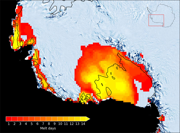 Surface melt passive microwave satellite observations