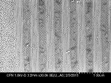 electron-beam lithography generated patterned template