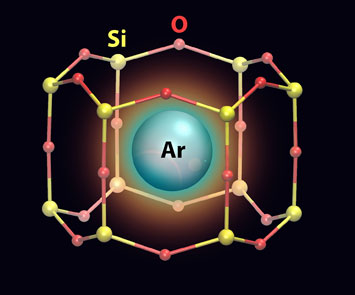 Argon atom trapped in nanocage