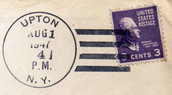 A postmark from Aug. 1, 1947