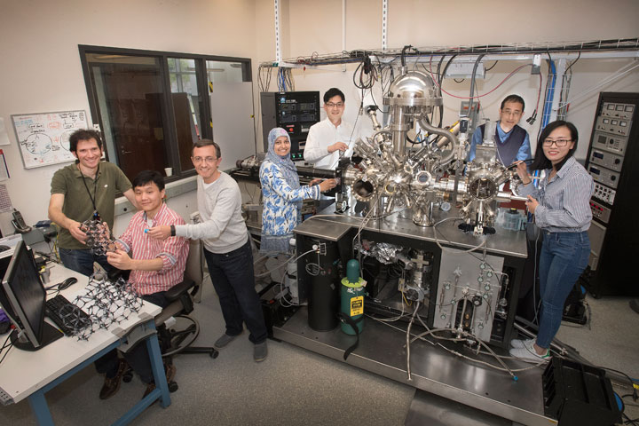 team of scientists trapping individual argon gas atoms