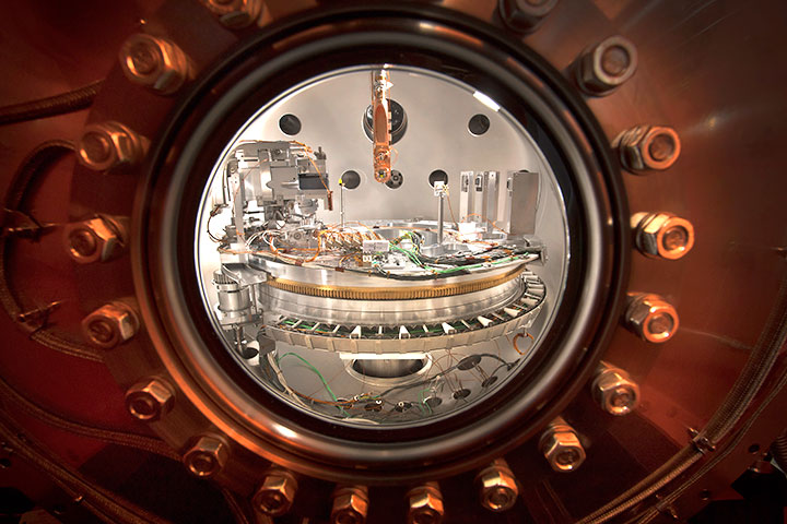 The sample chamber of the Soft Inelastic X-ray Scattering (SIX) beamline at NSLS-II