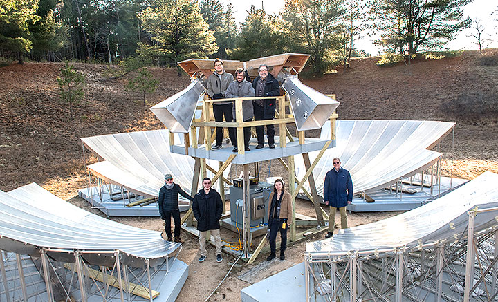 Photo of prototype radio telescope